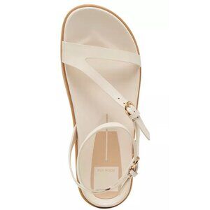 DOLCE VITA Darlis Sandals Bone Leather Strappy Flat - Sz 9